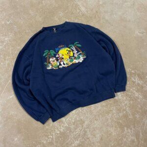 Vintage 90s Looney Tunes Aloha Hawaii Crewneck Sweatshirt Men’s XL Warner Bros